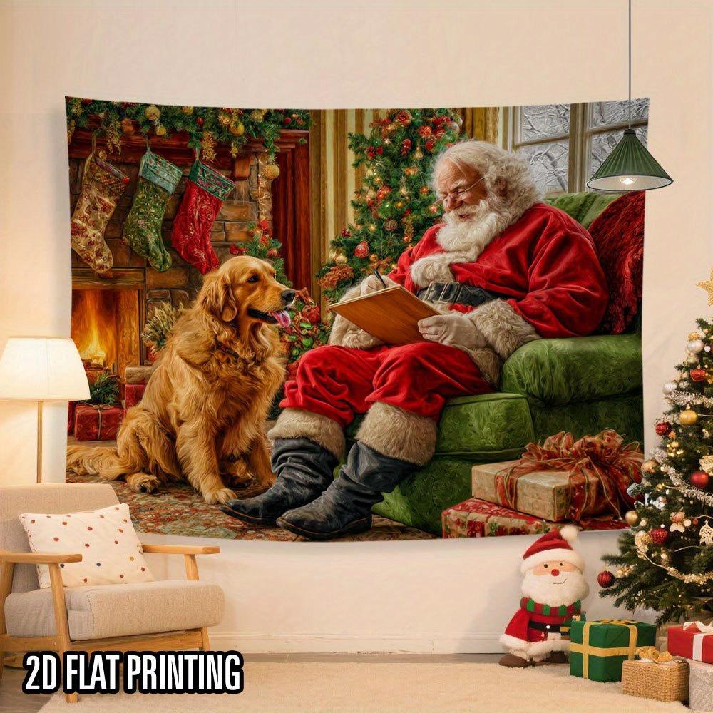 Christmas Santa Claus Fireplace Wall Hanging Tapestry Christmas Wall Hanging Tree Wall Hanging Gorgeous Christmas Tree Fireplace Gifts