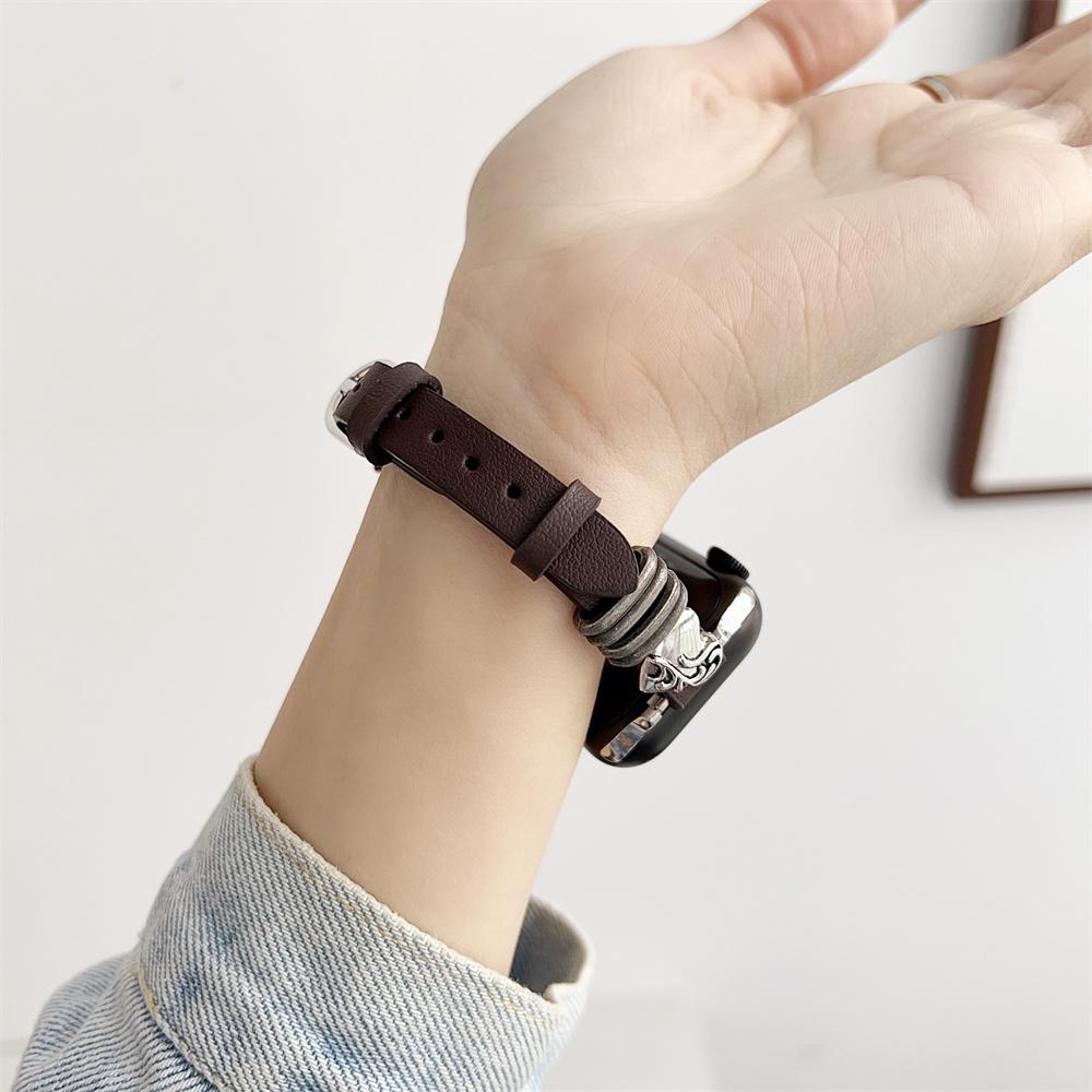 Ремешок для часов из натуральной кожи из телячьей кожи 38 мм, 40 мм, 41 мм для iwatch 8, 7, 6, 5, 4, 3 SE, сменный ремешок на запястье, 42 мм, 44 мм, 45 мм для Apple Watch