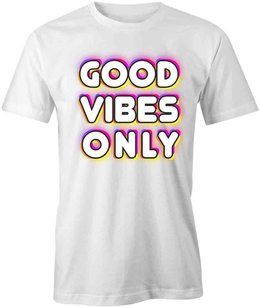 GOOD VIBES ONLY TShirt Tee Short-Sleeved Cotton POSITIVE CLOTHING S1WCA506