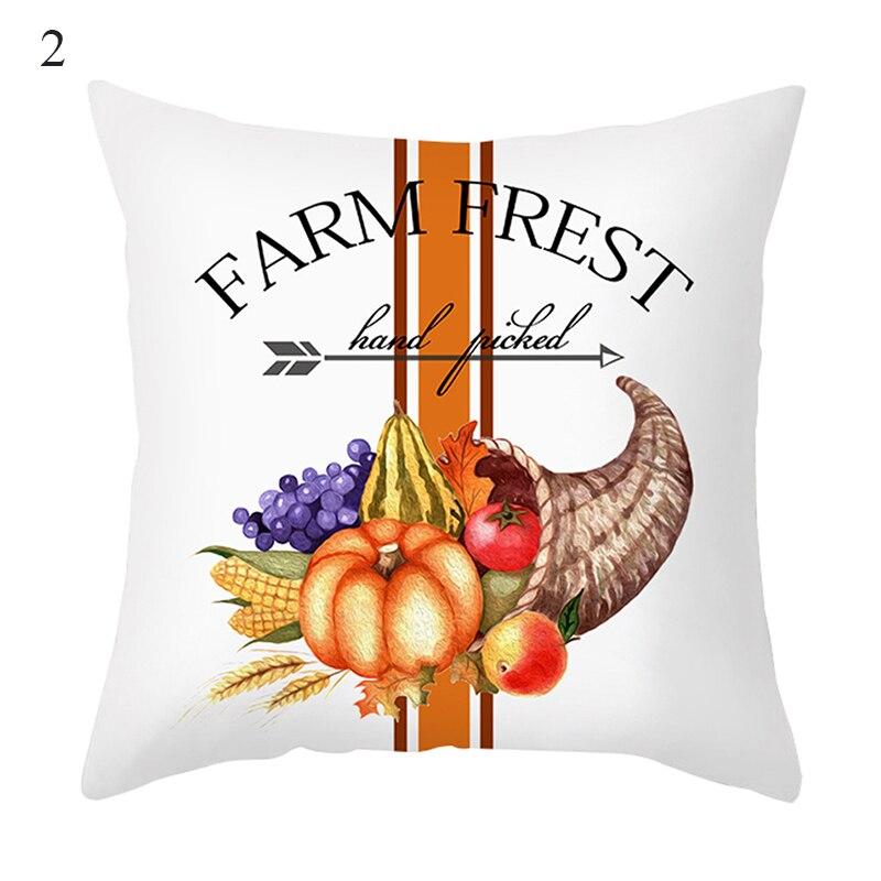 Autumn Maple Leaf Pumpkin Pillowcase, 45*45cm, Fall Home Decor, Grateful Thanksgiving Throw Pillow Covers, Polyester Cushion Cover