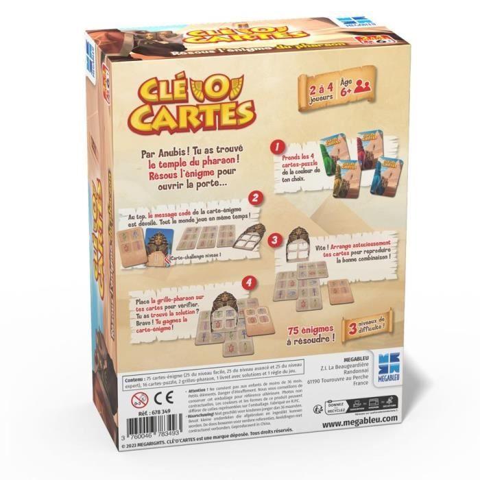 CLE'O'Cartes, Jeu de réflexion et stratégie pour Les Petits et Les Grands, Dès 6 Ans, De 1 à 4 Joueurs, 678349, Megableu