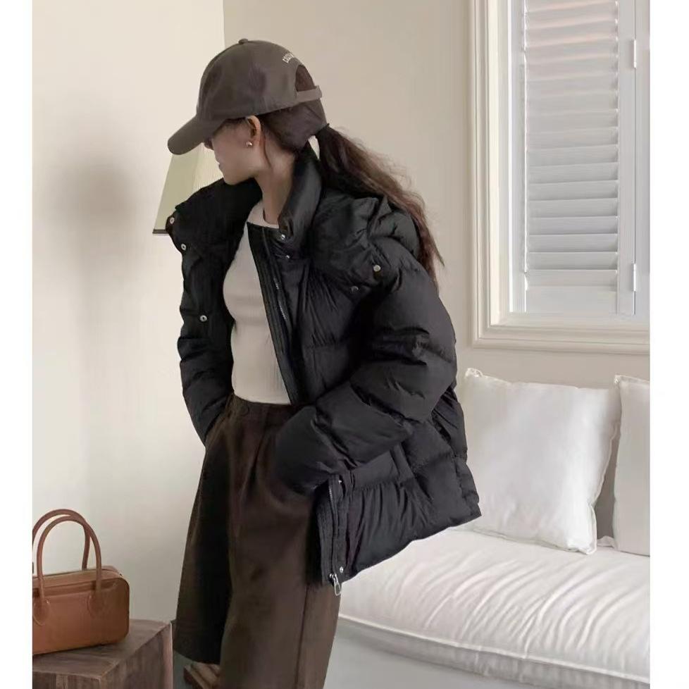 2024 Зимняя куртка-пуховик женская свободная модная утолщенная короткая 90% белая теплая куртка на утином пуху