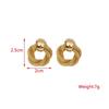 New Braided Metal Women Stud Earrings Twist 3D Type Small Earrings Gold Color Hiphop Style Punk Girls Earrings Bestfriend Gifts