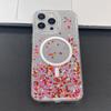 MOBEST For iPhone 16 Pro Magnetic Case Heart Shape Glitter Design TPU+PC Phone Cover
