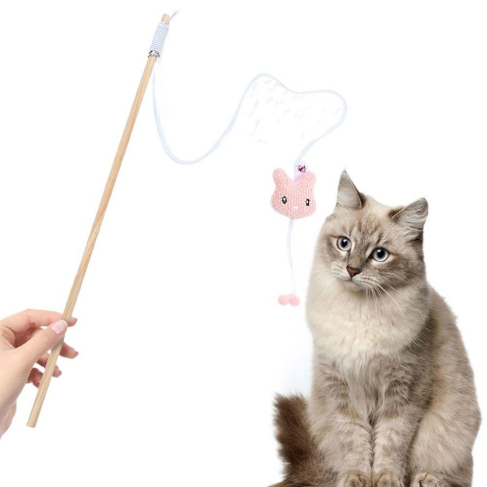 Палочка-дразнилка для кошек в форме животного, деревянная палочка, интерактивная палочка, милые товары для питомцев, кошка