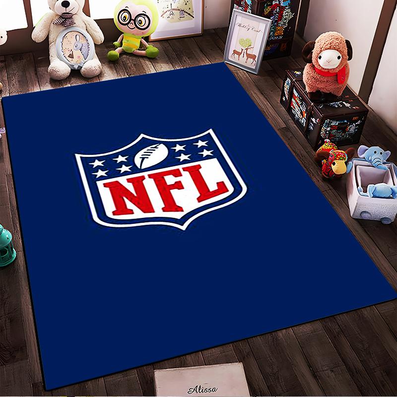 NFL Logo Design Rug - Non-slip rug suitable for living room and bedroom sofas.