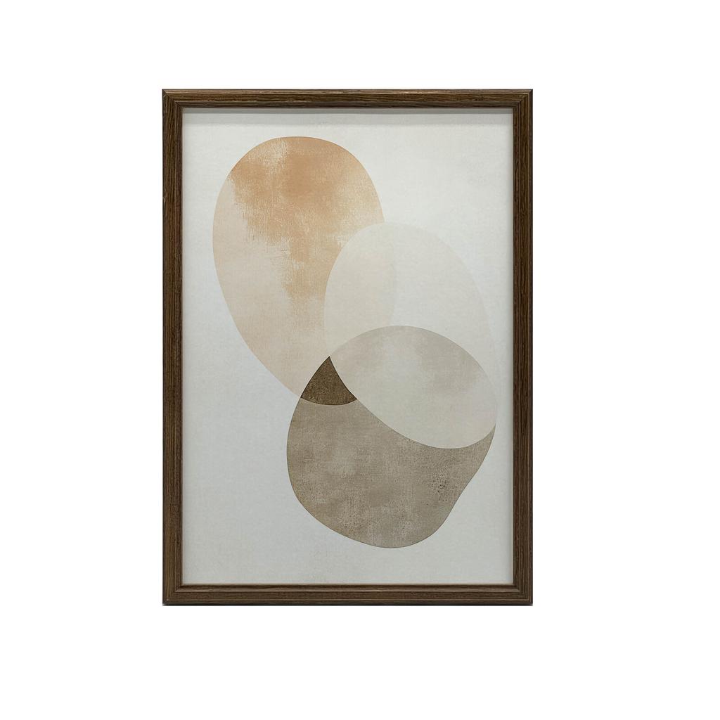 Abstrakcyjne Koła - Minimalistyczna Sztuka Abstrakcyjne Koła - Minimalistyczna Sztuka, 40X50 Cm, Rama Aluminiowa Złota, Papier Matowy 230 Gsm