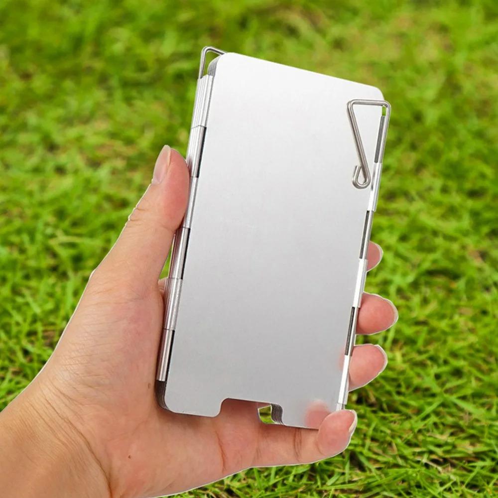 8/10 Plates Gas Stove Wind Shield Folding Air Baffle Lightweight Burner Screen Guard  Camping Tools