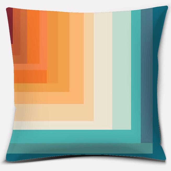 Retro Rainbow Geometric Color Series Pillow Cover Gift Home Office Decoration Pillow Bedroom Sofa Car Cushion Cover