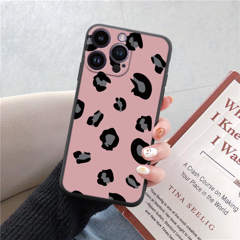 Модные мягкие чехлы для телефонов с леопардовым рисунком для iPhone 15 Pro 6 14 XS 13 Max XR 12 Mini 7 Plus X SE 8 11, противоударный бампер из ТПУ, черный чехол