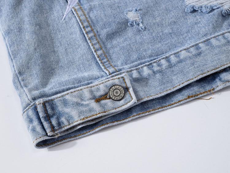 Men's Plus Size Sleeveless Biker Denim Vest with Wing Embroidery & Rivets