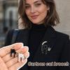 Cute Kitten Cat Brooches Black White Scarf Adjuster Fashion Brooch Pins  For Men Women