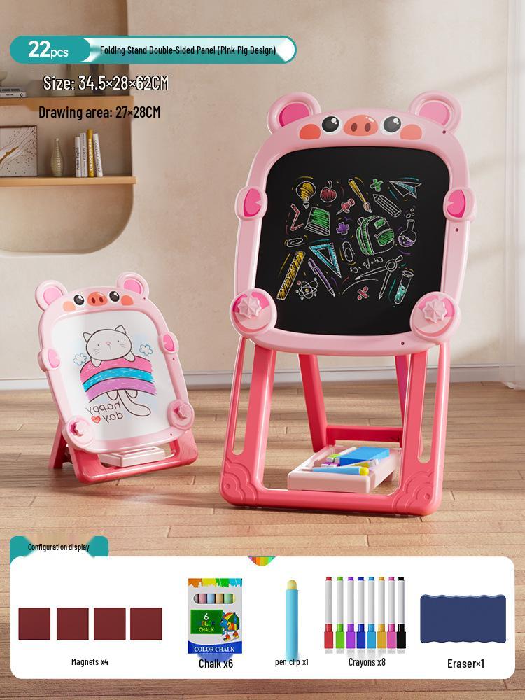 Детский двухсторонний мольберт для рисования и письма с мелками