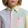 Поло Ralph Lauren Повседневная рубашка Дизайн Color Block В полоску Длинный рукав Однобортный Воротник Детская одежда 323B13800-001