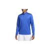 Victory Solid Logo Half-Zip Design Long Sleeve T-Shirt Men Tops Blue FD5837-480