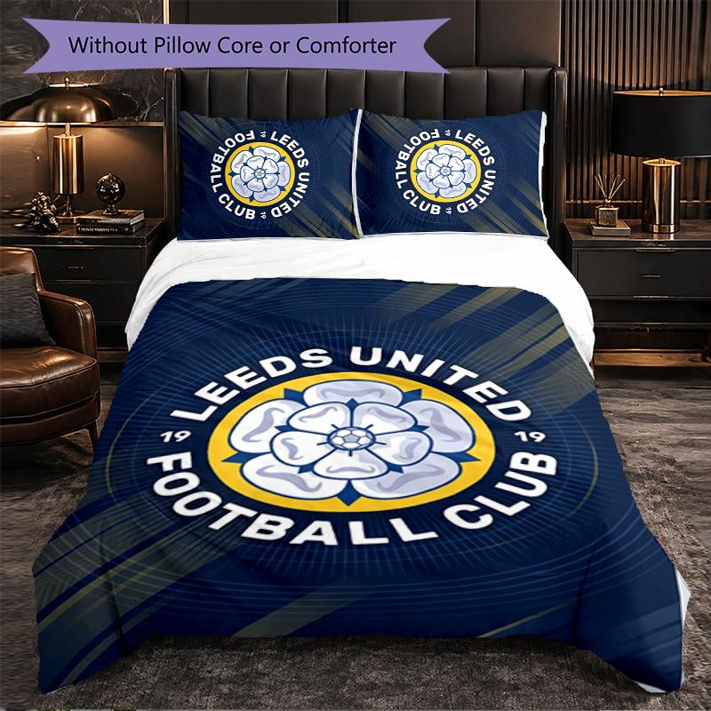 Leeds United Themed Bedding 3Pcs Duvet Cover Set Decorative Bed Linen For Teen Room Home Decoration