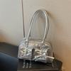 Korean Versatile Bow Underarm Bag Women's 2025 New Solid Color Fashion Foreign Niche Design Commuter Shoulder Bag