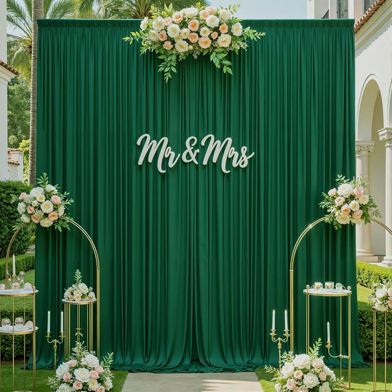 1Panel White Backdrop Ceiling Drapes Wrinkle Free Tent Rod Pocket Curtains Fabric for Wedding Ceremony Birthday Party Decoration