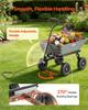Garden Dump Cart, 181 kg Poly Dump Cart, Garden Carts Dumps Wagon with 90° Quick-Dumps Mechanism, 180° Swivel Wheels, 270° Flexible Rotating Bearings,