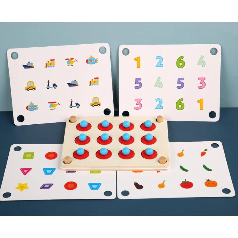 Baby Wooden Memory Match Chess Montessori Game Kids Party Game Wooden Educational Toy Interaction Game Ability Toy for Children