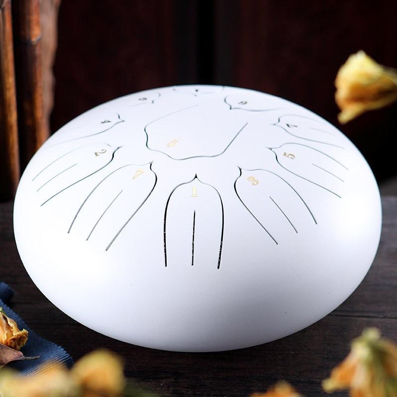 Hluru Глюкофон Стальной Язычковый Барабан 10 дюймов 11 нот Барабан-танк Клавишный Ханг с Сумкой для переноски для Медитации Музыкальный инструмент