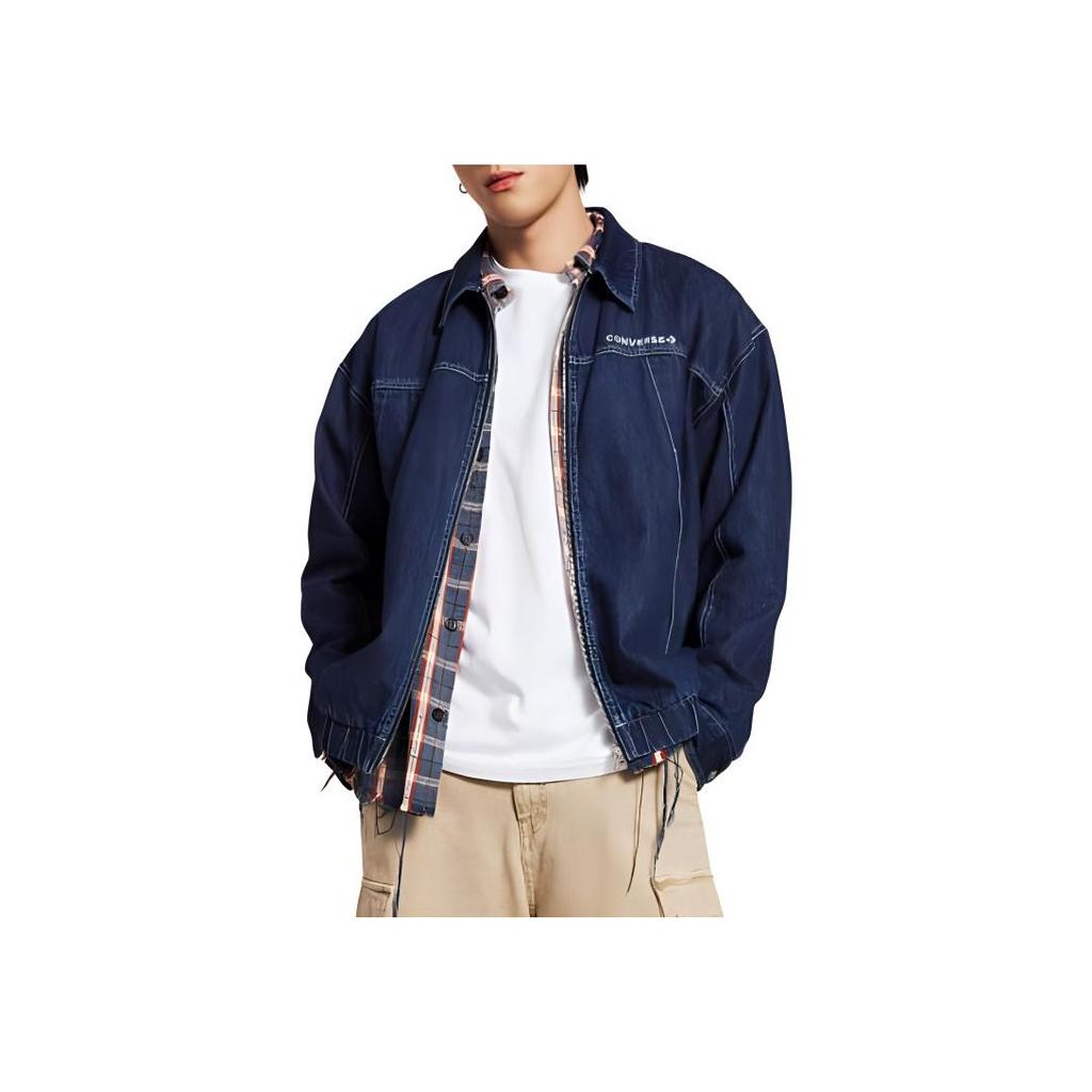 New Converse Denim Jacket Men's Blue 10027962-A01