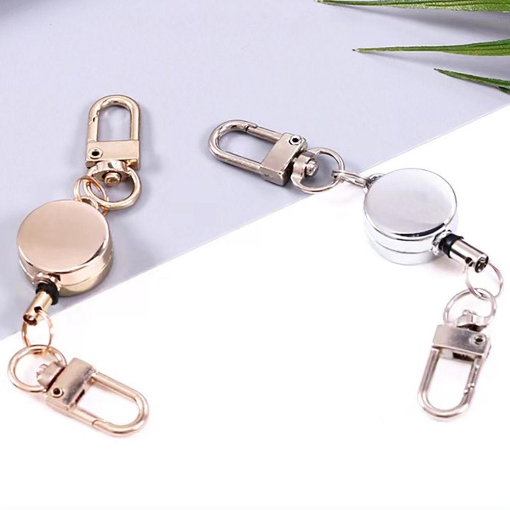Metal Easy-to-pull Buckle Rope Elastic Elastic Keychain New Retractable Key Ring Doctors/Nurses