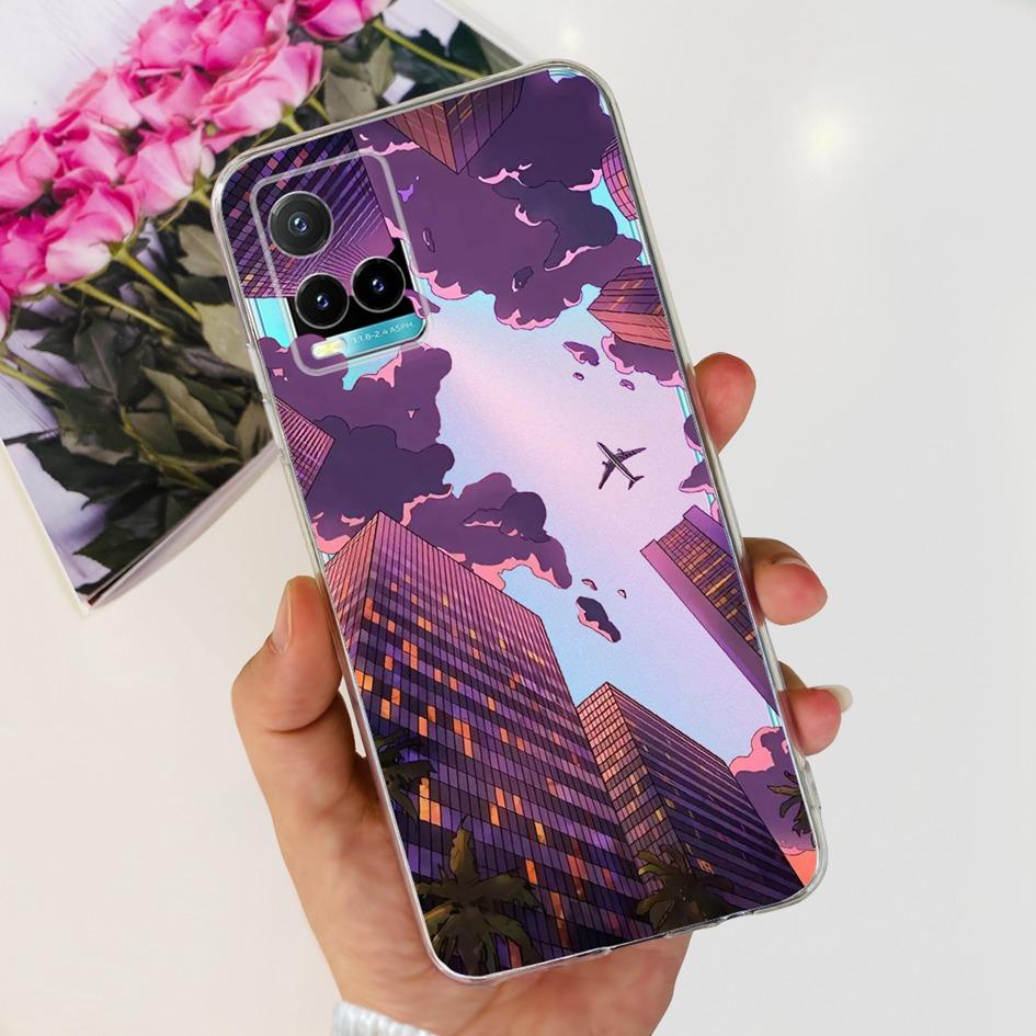 For Vivo Y33s V2109 Case Y21 2021 V2111 Cover Fashion Flower Soft Clear Silicone Slim Fundas For Vivo Y21t Y33t Y21a Y21s Bumper