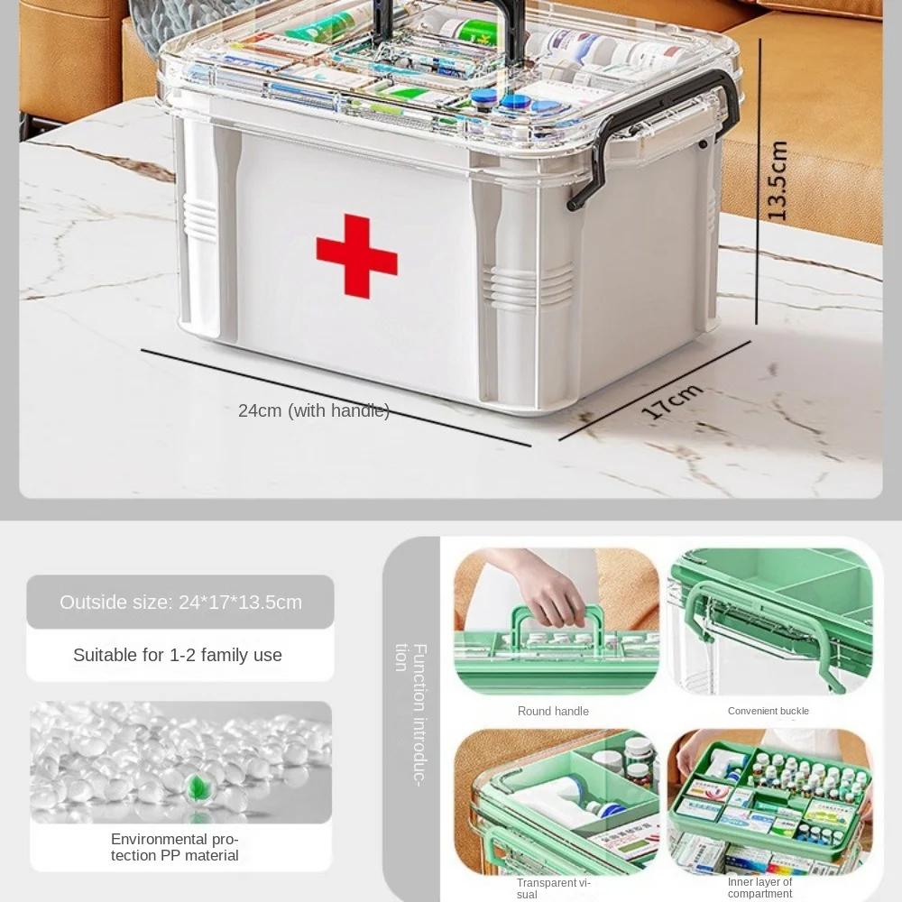 Коробка для таблеток 1 шт., большая емкость, аптечка, бытовое хранение лекарств, многослойная классификация, бытовая аптечка