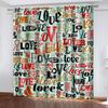 Valentine's Day Special Pattern Digital Printed Curtain Home Holiday Curtain Fabric Balcony Bedroom 90g Polyester Fiber Two Pane