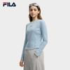 Fila Original Casual Trendy Versatile Elastic Slim Fit Short Knit Long Sleeve T-Shirt Women Tops F11W549208FBU