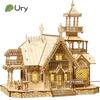 3D деревянная головоломка Дом-вилла Королевский замок Со светом Сборная игрушка Для детей и взрослых DIY Наборы моделей Настольное украшение В качестве подарка