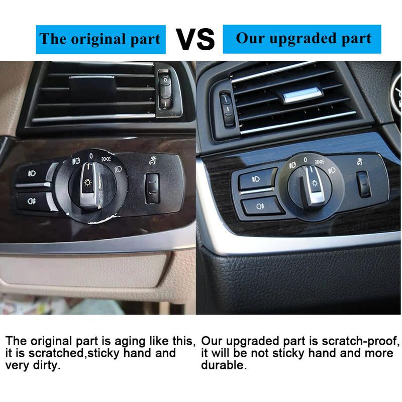 Car Interior Headlight Switch Rotation Button Headlamp Control Panel Cover For BMW 5 6 7 Series X3 X4 F10 F11 F07 F06 F01 F25