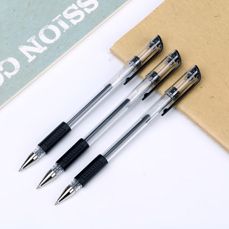 Deli 6600 0.5mm Bullet Tip Black Gel Pen (12-Pack)