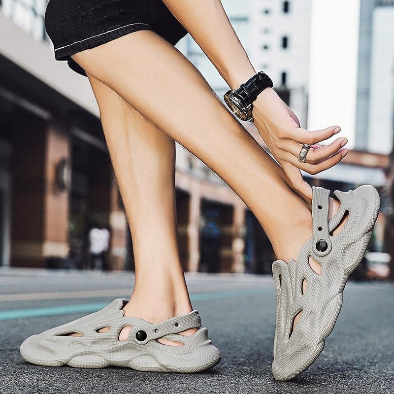 Модные Shevalues Летние Новые Сандалии Для Мужчин Дышащие Легкие Уличные Мягкие Облачные Тапочки Домашние Повседневные Шлепанцы Модная Пляжная Обувь