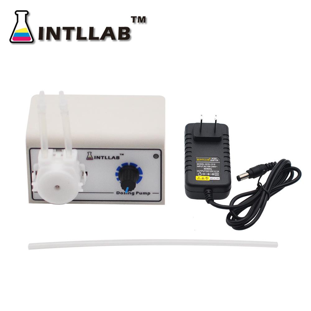 Programmable Peristaltic Pump 12V DC in Laboratory for Precise Liquid Dosing in Biology Research.