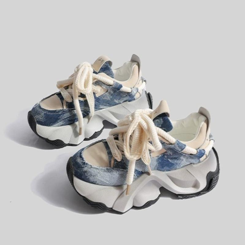 Модные туфли на толстой вулканизированной подошве для пап 2024 года, осень и зима, новые легкие и дышащие повседневные спортивные женские туфли Trafza