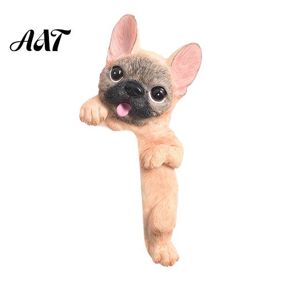 Creative Light Switch Ornament 3D French Bulldog Resin Cover, Cute Cartoon Dog Wall Socket Frenchie Room Decor Decor, Self-Adhesive Animal