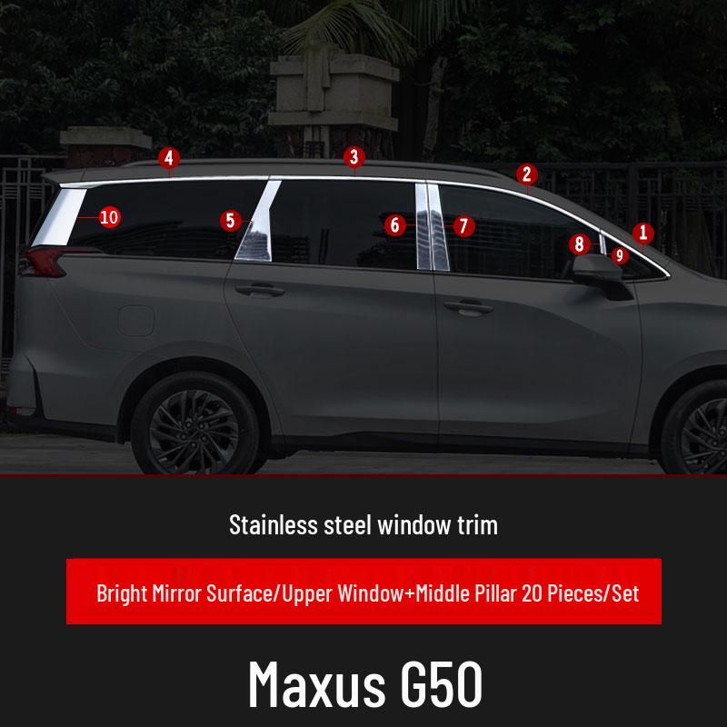 Maxus G50 Нержавеющая сталь Декоративная накладка на окно автомобиля – Яркая декоративная полоса на кромку двери