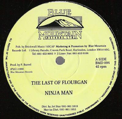 12-дюймовая пластинка NINJAMAN - The Last Of Flourgan / End Of Flour BMD094 Blue Mountain R 1990 UK Регги, Ска и Даб Б/У