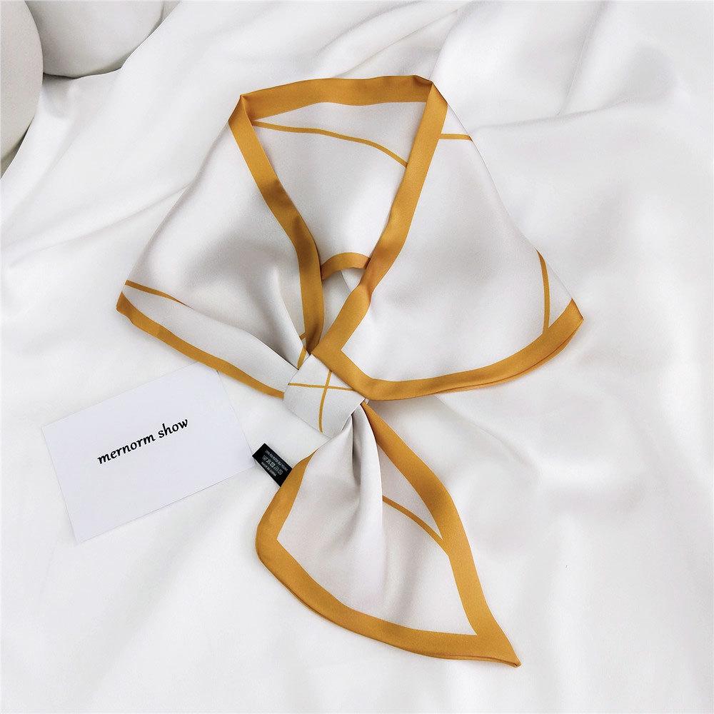 Новые шарфы Шелковые шарфы Женские весенние и осенние длинные декоративные профессиональные шарфы Летние тонкие стили в сочетании с рубашками Стильные