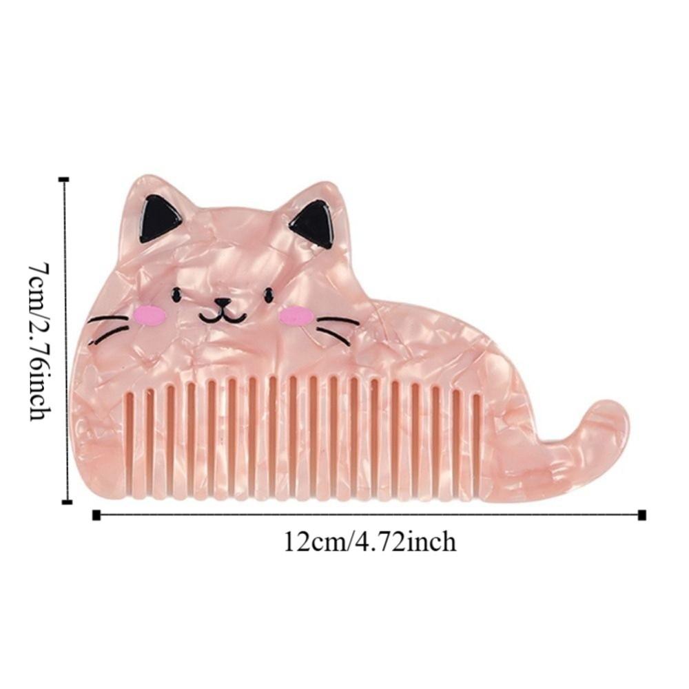 Cat Shaped Makeup Comb Wide Toothed Hairdressing Comb Portable Acetate Comb Barber Shop Salon