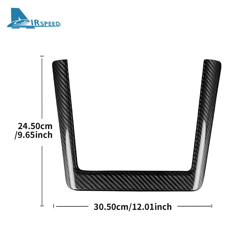 Real Hard Carbon Fiber Wireless Charging Frame Protect Trim Cover For Tesla Model 3 Highland 2024 Car Interior Accessories