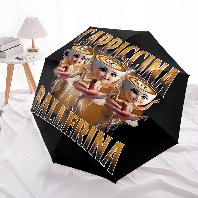 1pc Cappiccina Ballerina Coffee Art Umbrella with Plastic Handle,Suitable for All Seasons Home Travel Outdoor UmbrellaM1004