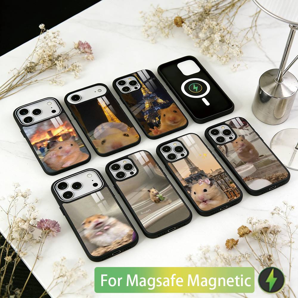 Funny cute hamster Phone Case For iPhone17,16,15,14,13,12,11 Plus,Pro Magnetic For Magsafe Wireless Charging