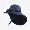 Neck Protection Solar Powered Fan Sun Hat Quick Dry Fan Fisherman Caps  Beach Wear