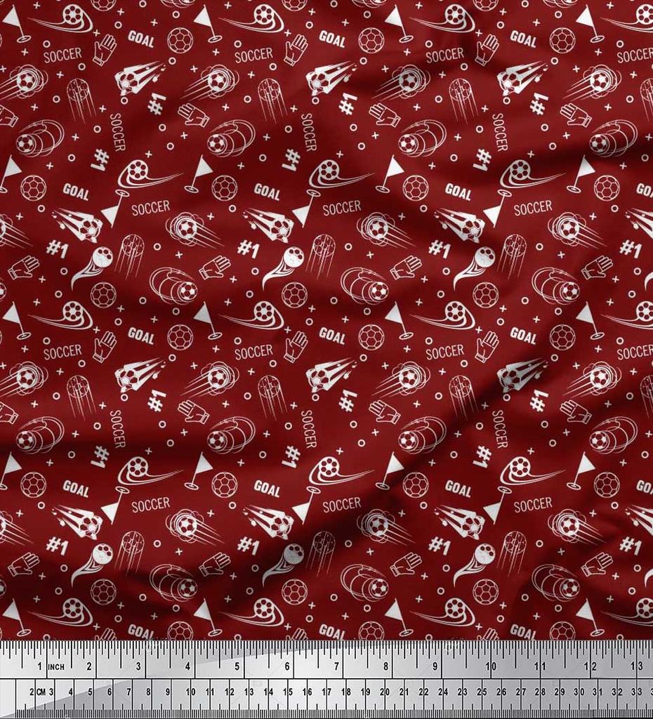 Soimoi Японский креп-сатин, геометрический знак, флаг и футбольная спортивная ткань с принтом по метрам, 42 дюйма