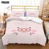 Cartoon Lovely Pig Duvet Cover Set Kawaii Animal Bedding Set King Microfiber Farmhouse Wildlife Theme Comforter Cover Pillowcase