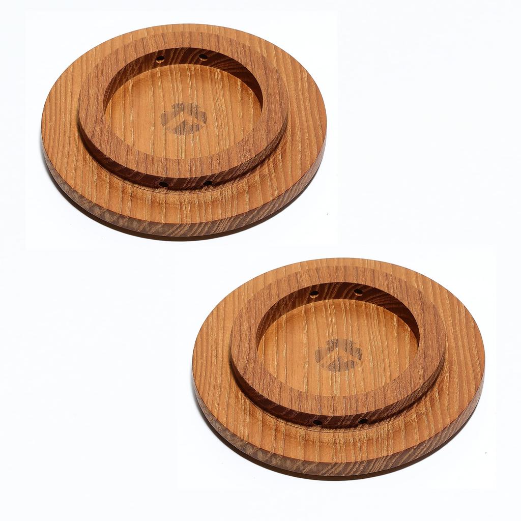CAMPING MOON Sierra Cup Walnut Solid Wood Coaster of Lid, Wood, (Set 2, 12cm) S-MG-2P