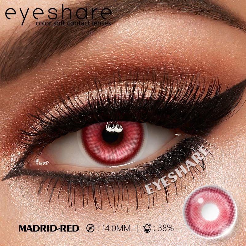 Eyeshare 1 Pair Red Vampire Cosplay Contact Lenses For Eyes Halloween Coser Eye Makeup Lenses Beauty Students